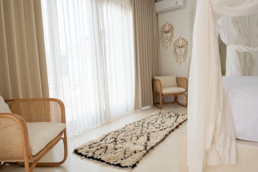 Morrocon rug on the terrazzo floor